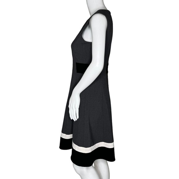 Calvin Klein Dress Womens 4 Petite Gray Black Preppy Office Neutral Minimalist - Picture 3 of 9